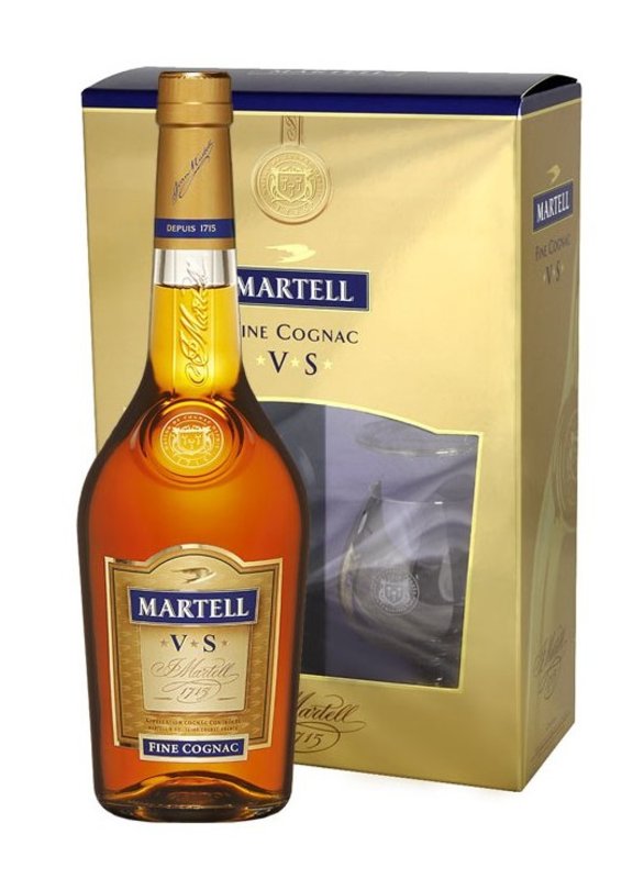 Levně Martell VS fine cognac + 2 skla